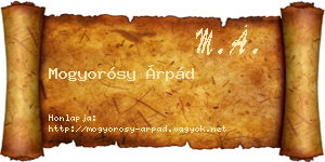 Mogyorósy Árpád névjegykártya