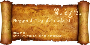 Mogyorósy Árpád névjegykártya