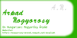 arpad mogyorosy business card